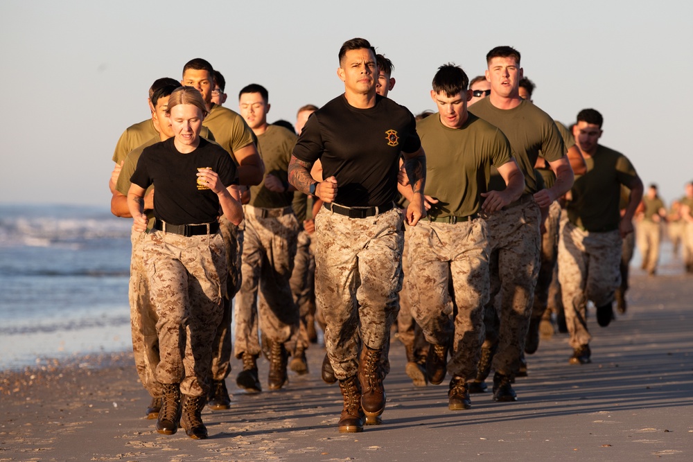 2nd MLG Corporals Course Beach PT