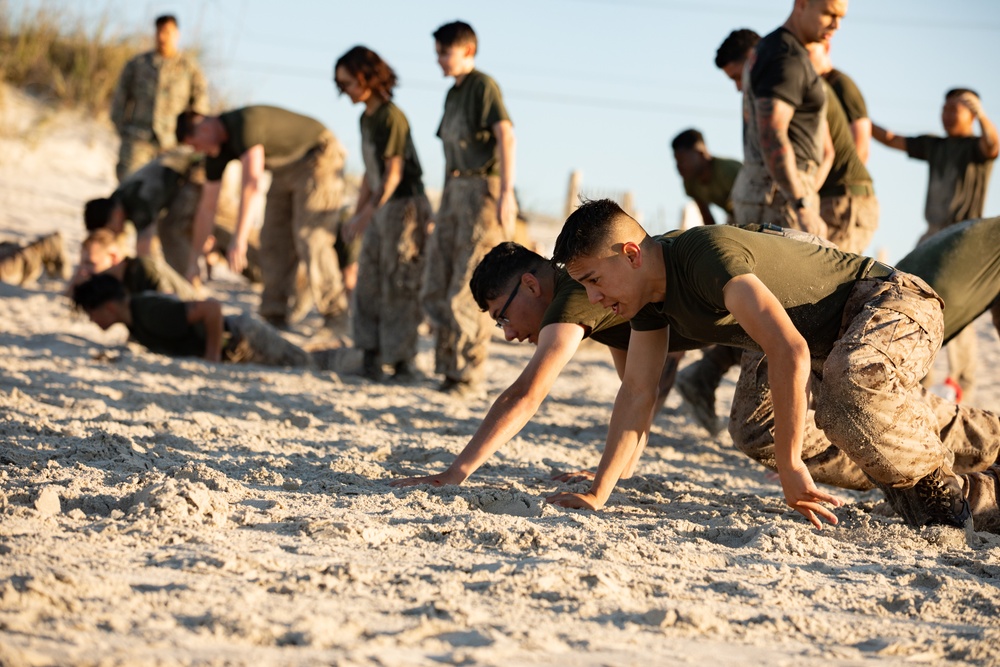 2nd MLG Corporals Course Beach PT