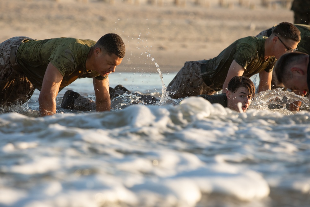 2nd MLG Corporals Course Beach PT