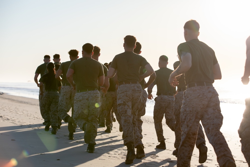 2nd MLG Corporals Course Beach PT
