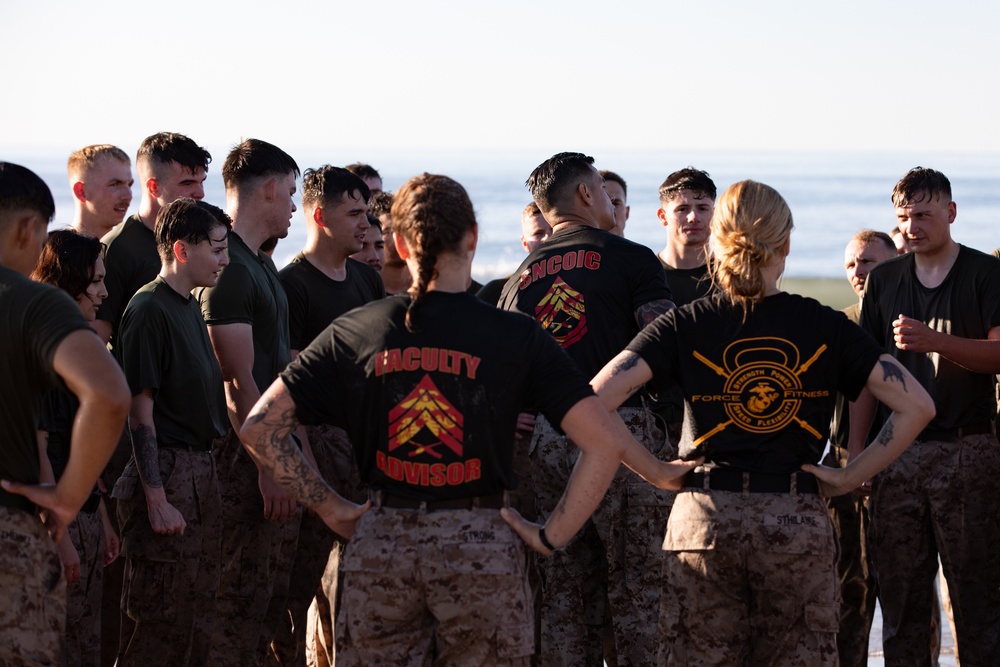 2nd MLG Corporals Course Beach PT
