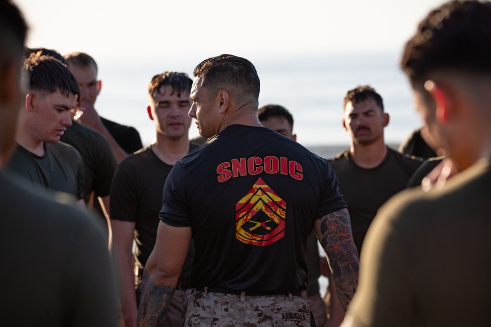 2nd MLG Corporals Course Beach PT