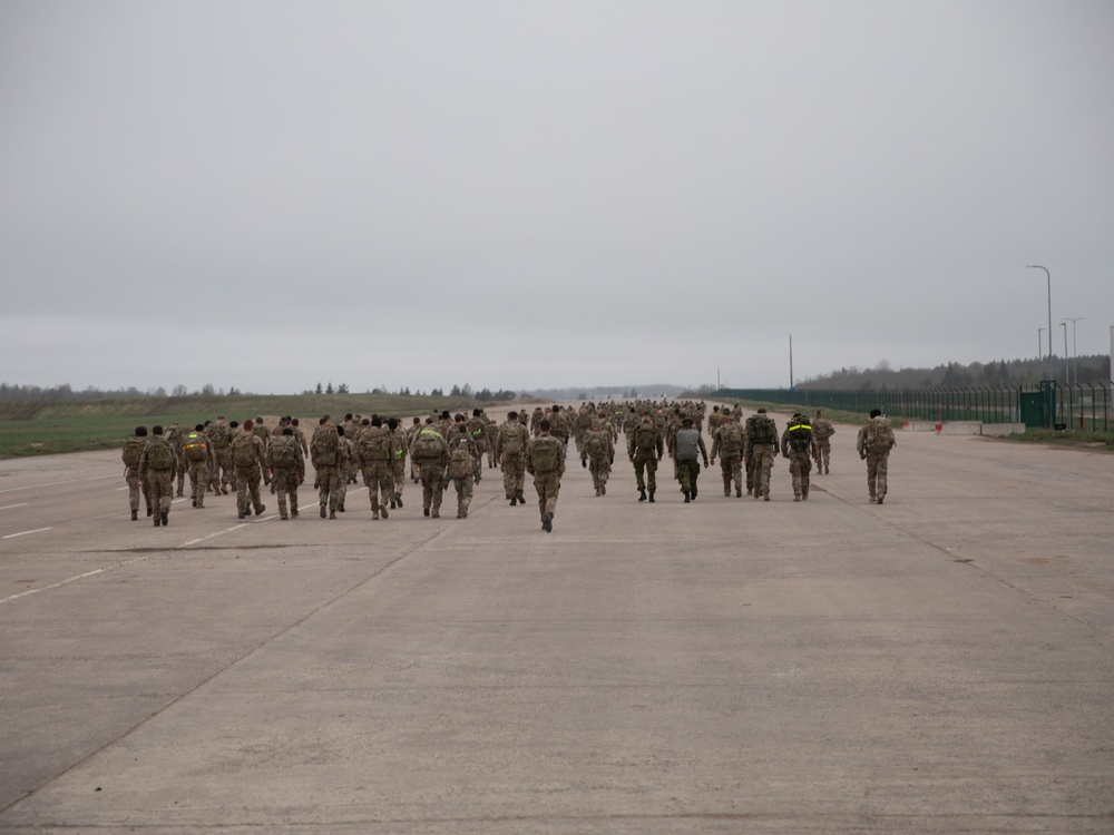 U.S. Soldiers and Allies Compete in a Norwegian Foot March