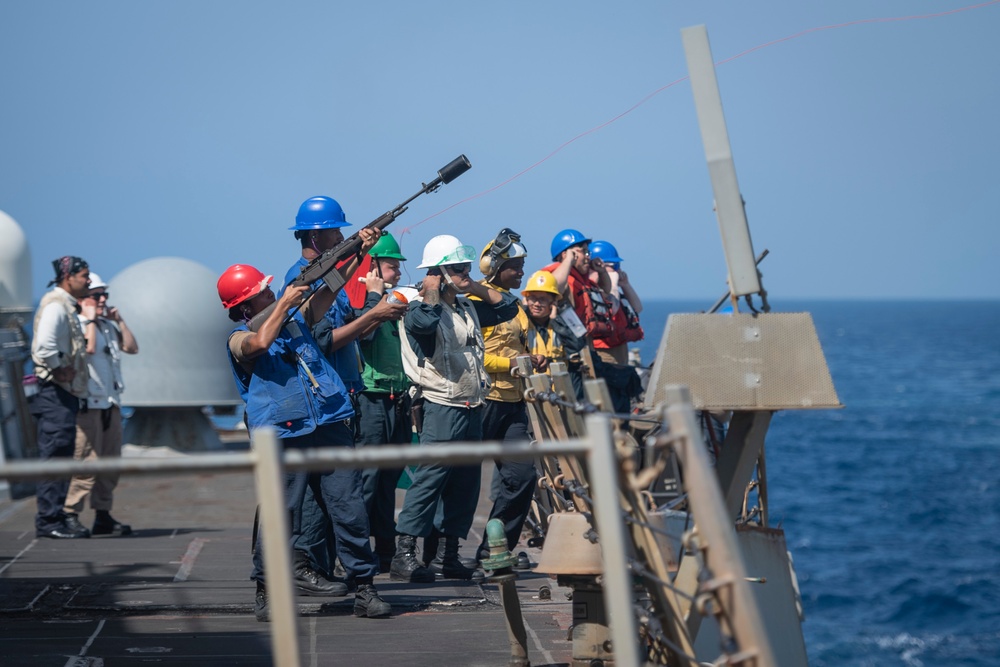 USS Sterett conducts operations in the U.S. Central Command area of responsibility as part of the Carl Vinson Carrier Strike Group