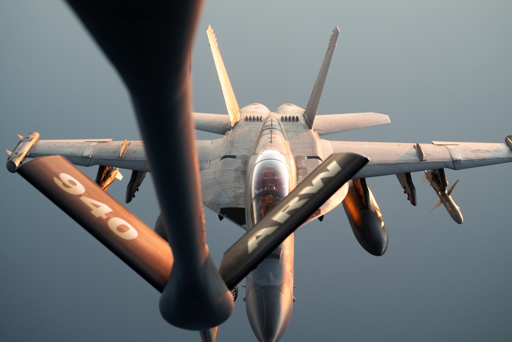 U.S. EA-18 Growlers conduct operations in the Red Sea