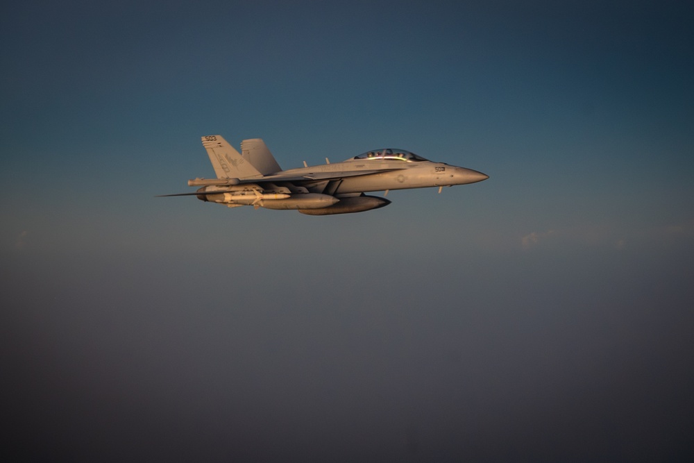 U.S. EA-18 Growlers conduct operations in the Red Sea