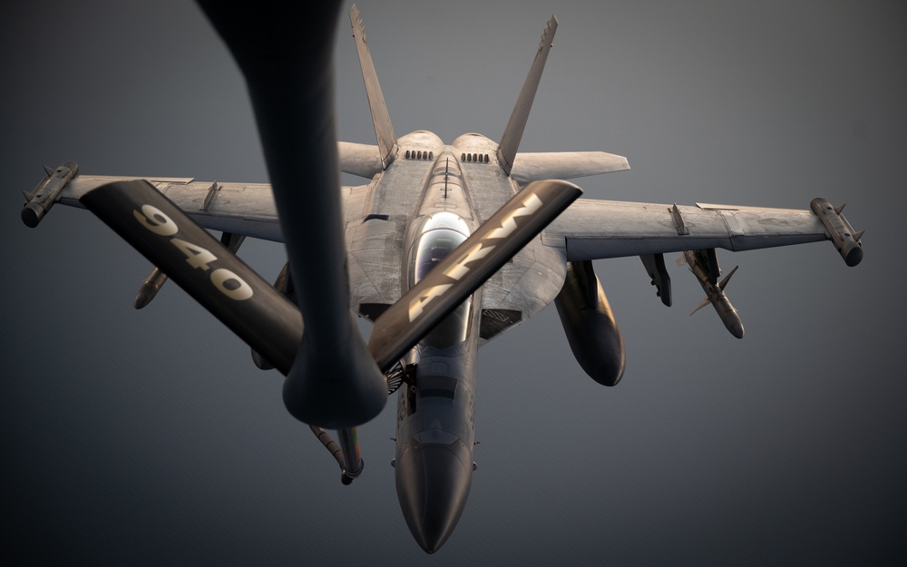 U.S. EA-18 Growlers conduct operations in the Red Sea