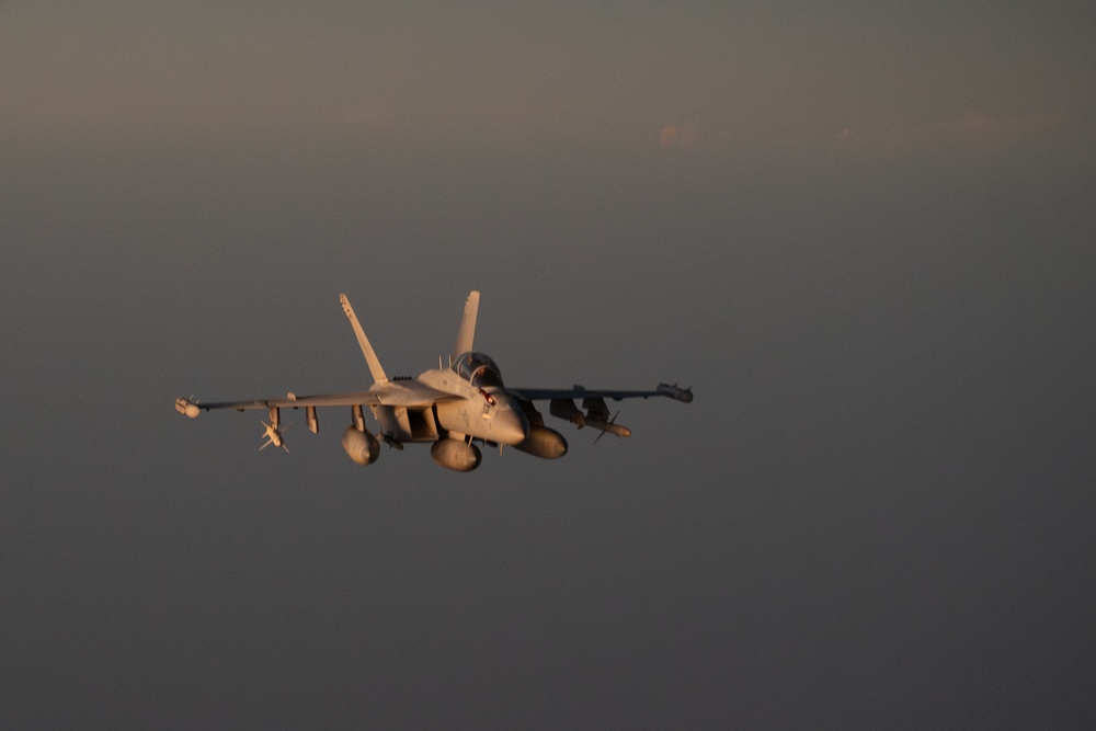 U.S. EA-18 Growlers conduct operations in the Red Sea