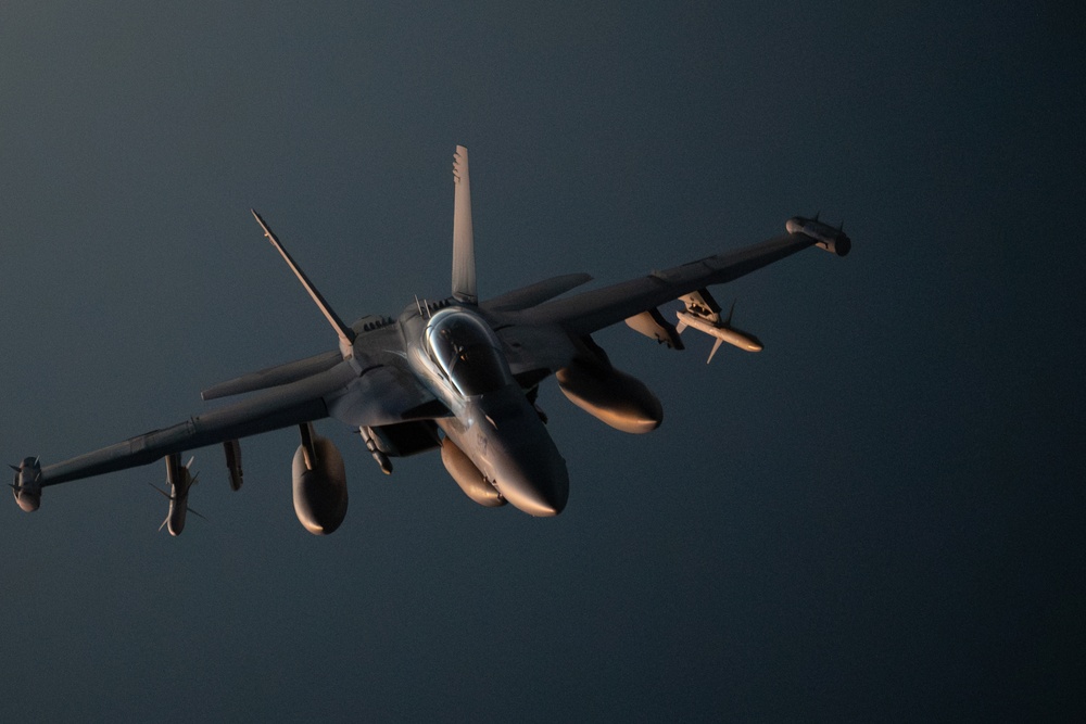 U.S. EA-18 Growlers conduct operations in the Red Sea