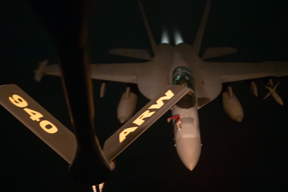 U.S. EA-18 Growlers conduct operations in the Red Sea