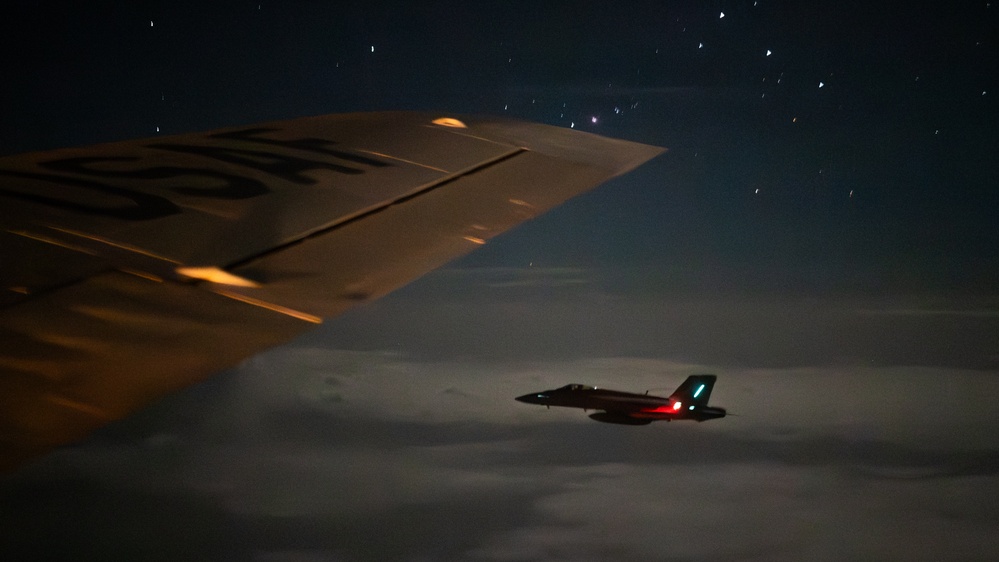 U.S. Navy F/A-18 Super Hornets conduct operations in the CENTCOM AOR