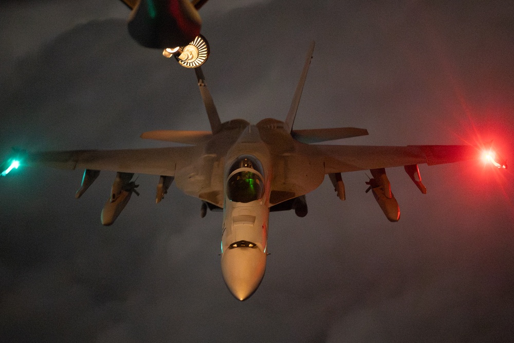 U.S. Navy F/A-18 Super Hornets conduct operations in the CENTCOM AOR