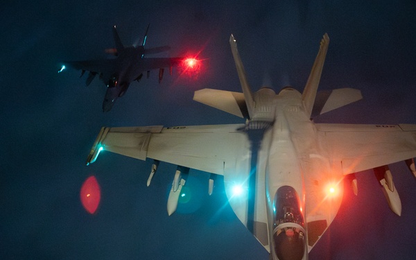 U.S. Navy F/A-18 Super Hornets conduct operations in the CENTCOM AOR
