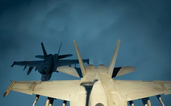 U.S. Navy F/A-18 Super Hornets conduct operations in the CENTCOM AOR
