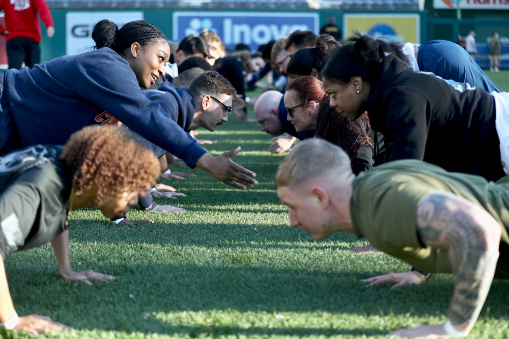 Service Members Sweat It Out at Nationals Park for Base HIIT (High-Intensity Training) at Nationals Park