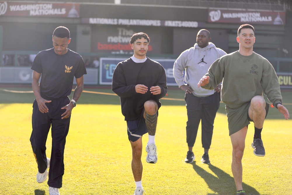 Service Members Sweat It Out at Nationals Park for Base HIIT (High-Intensity Training) at Nationals Park