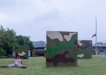 Panamanian security forces practice squad movements