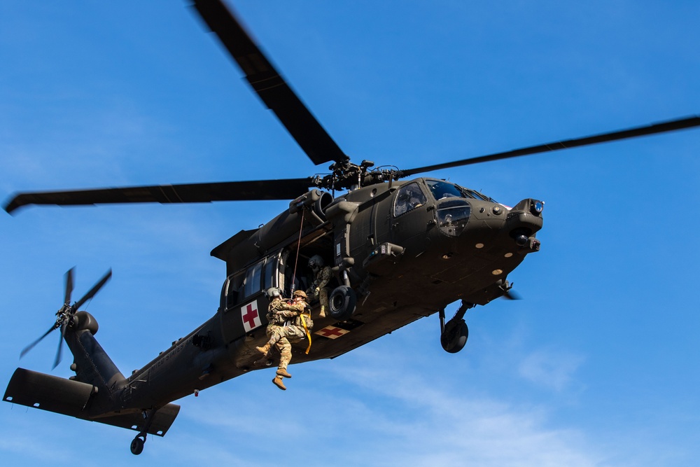 56th SBCT medics exercise air medevac hoist