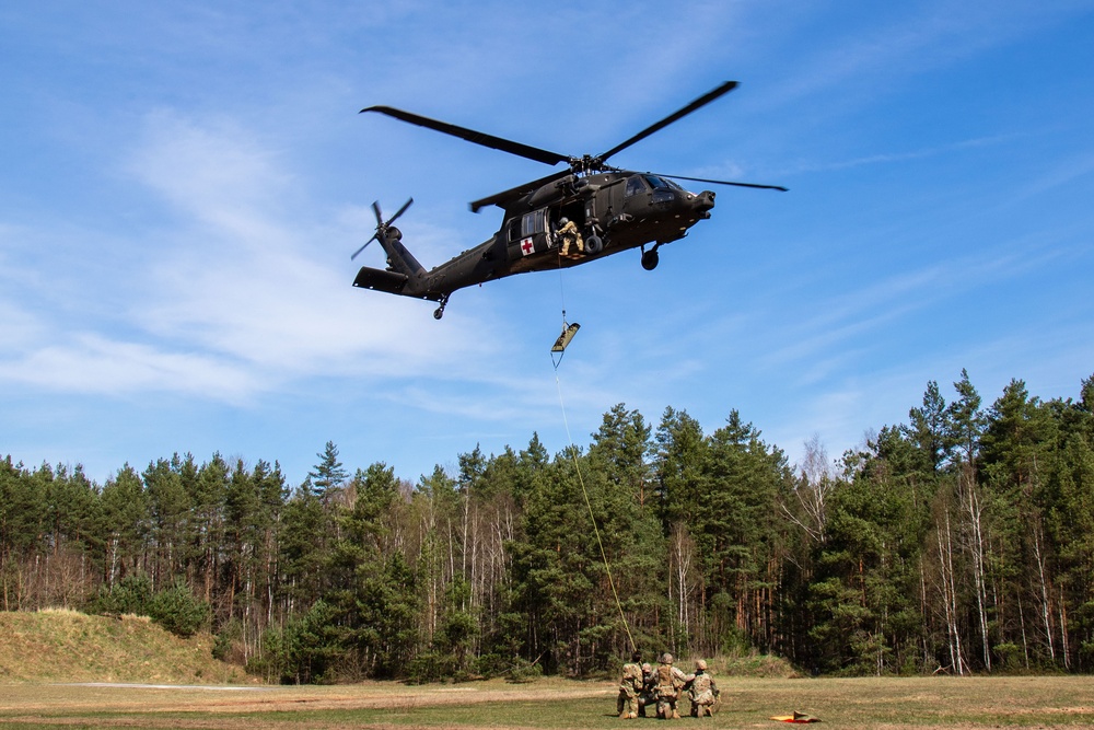 56th SBCT medics exercise air medevac hoist