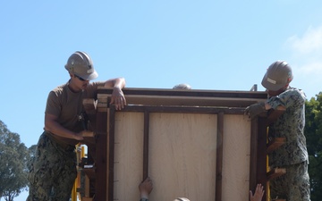 NMCB 4 Seabees Build Statue Pedestal