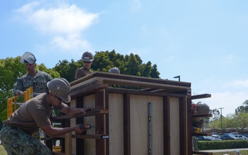 NMCB 4 Seabees Build Statue Pedestal