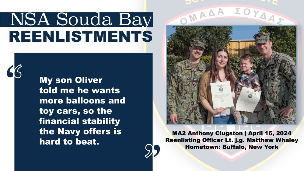 MA2 Anthony Clugston Reenlists at NSA Souda Bay