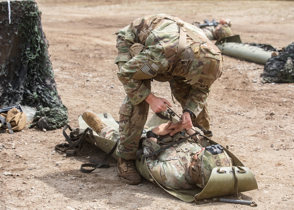 U.S. Army and Republic of Korea soldiers compete in Expert Soldier, Infantry and Field Medical Badge training.