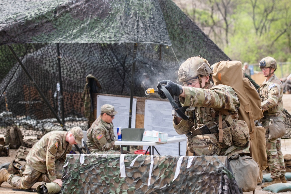U.S. Army and Republic of Korea soldiers compete in Expert Soldier, Infantry and Field Medical Badge training.