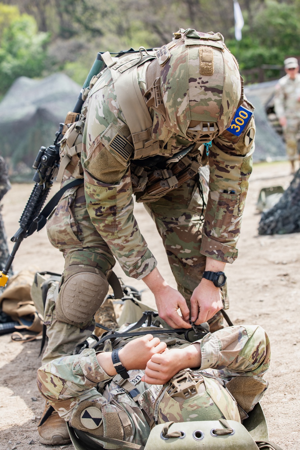 U.S. Army and Republic of Korea soldiers compete in Expert Soldier, Infantry and Field Medical Badge training.
