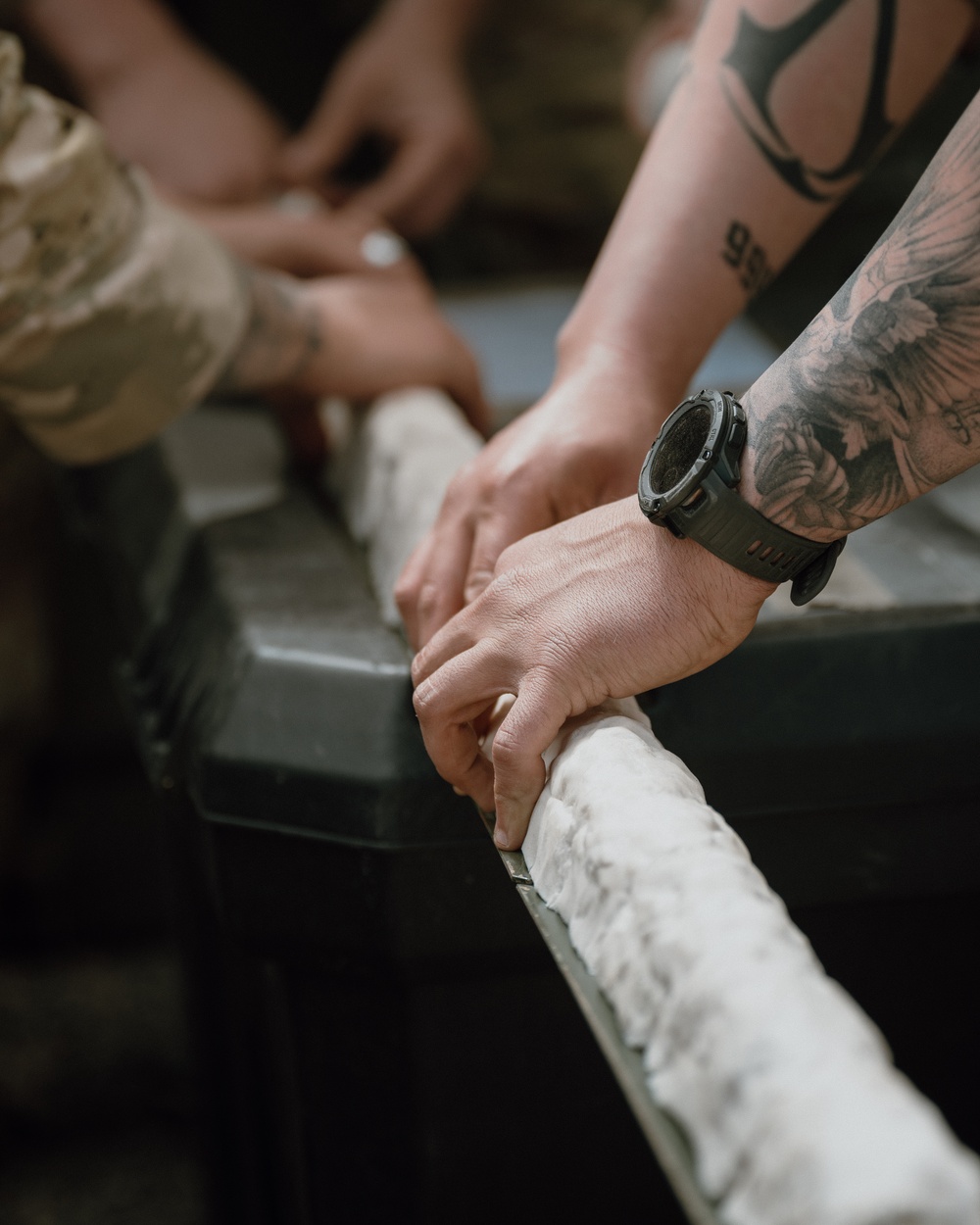 Combat engineers prepare equipment for training in Tunisia
