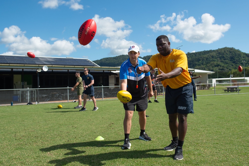 Blue Ridge Sailors learn Australian Football