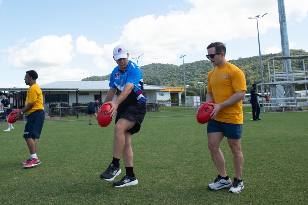 Blue Ridge Sailors learn Australian Football