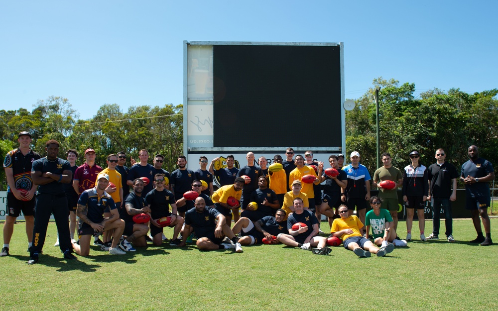 Blue Ridge Sailors learn Australian Football