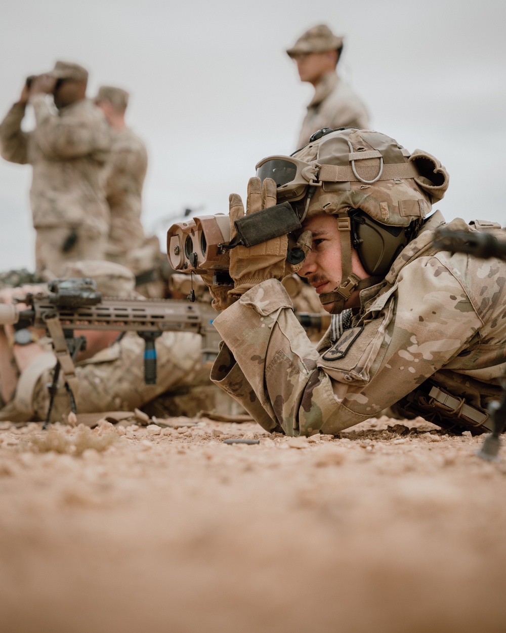 173rd paratroopers fire squad-designated marksman rifles in Tunisia