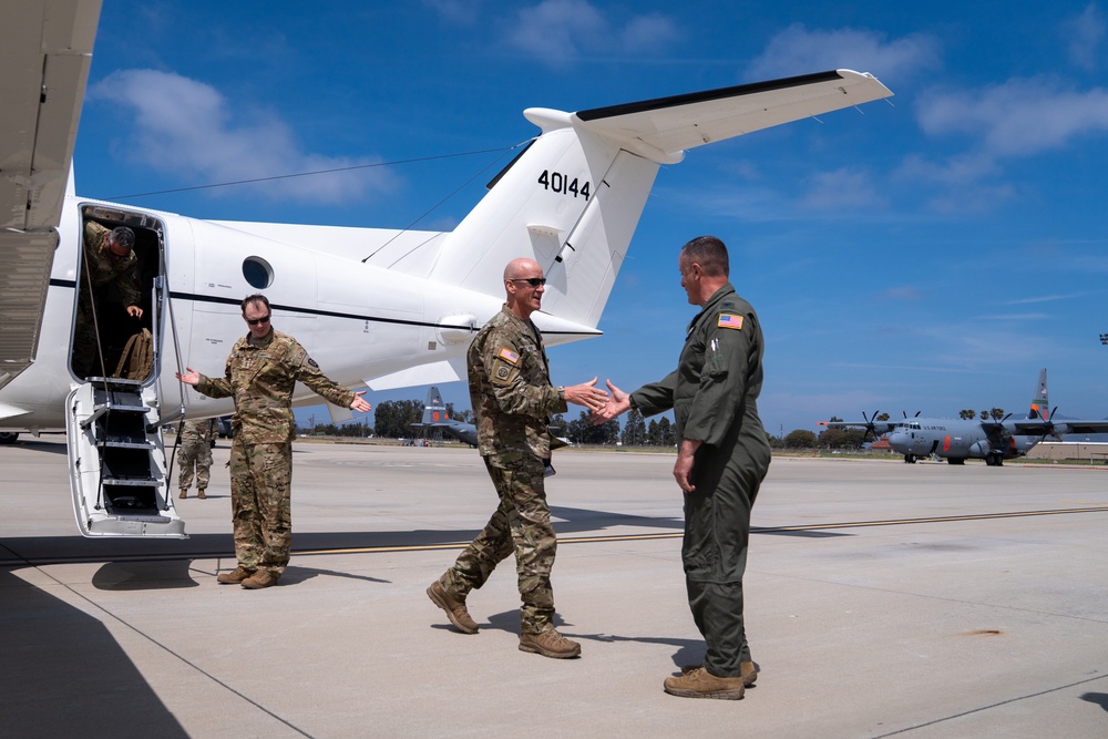 Brig. Gen. D. Rodger Waters, State of Nevada Adjutant General visits Modular Airborne Fire Fighting System (MAFFS) Spring Training April 22, 2025