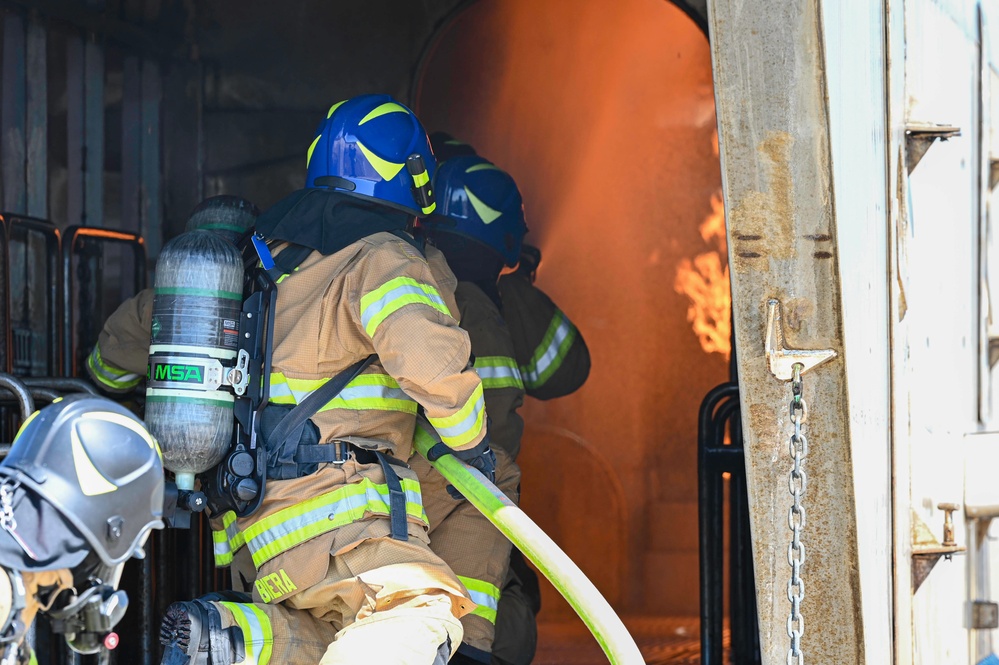 NAVSTA Rota and Morón Air Base Firefighters conduct Aircraft Rescue and Fire Fighting (ARFF) training