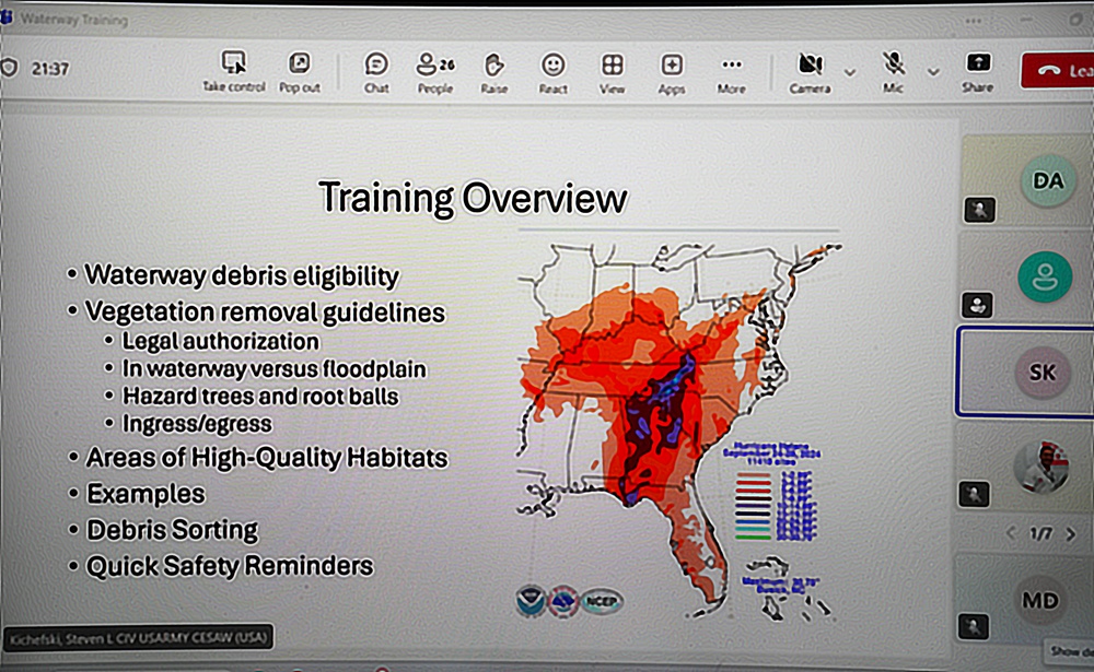 USACE officials provide training for contrators conducting debris removal in North Carolina