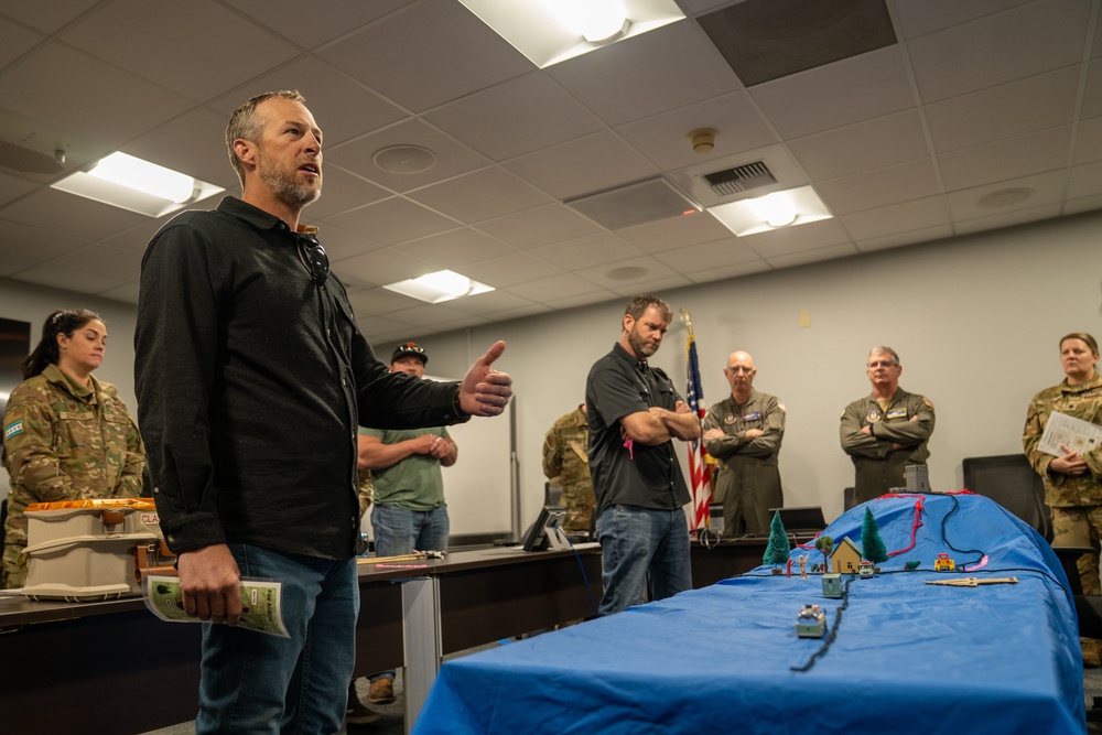 Air National Guard and Air Force Reserve Wing Airmen participate in simulated incident training with MAFFS lead pilots at MAFFS Spring Training April 22, 2025 at Channel Islands Air National Guard Base, Port Hueneme, Calif.