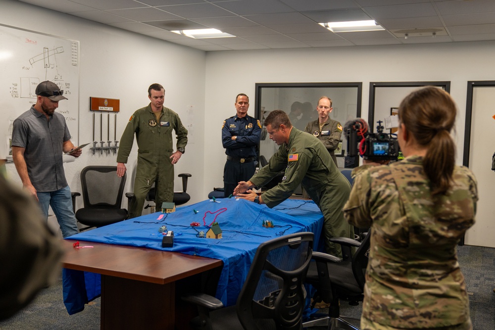 Air National Guard and Air Force Reserve Wing Airmen participate in simulated incident training with MAFFS lead pilots during MAFFS Spring Training April 22, 2025 at Channel Islands Air National Guard Base, Port Hueneme, Calif.