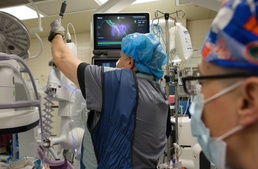 Madigan Surgery team using the ION to perform a perform biopsies, disease diagnosis and resection all in one procedure.
