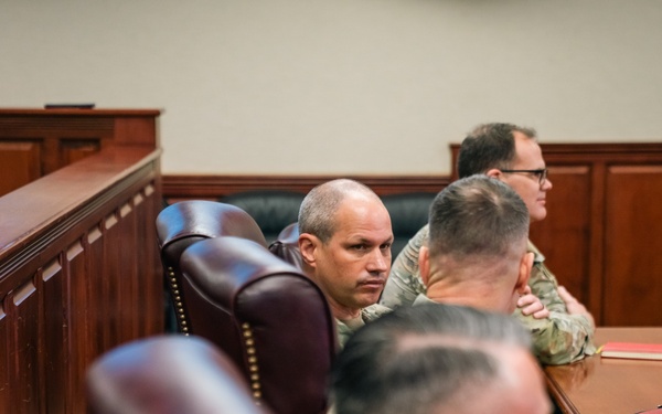 U.S. Army North Commander speaks with the 160th Special Operations Aviation Regiment