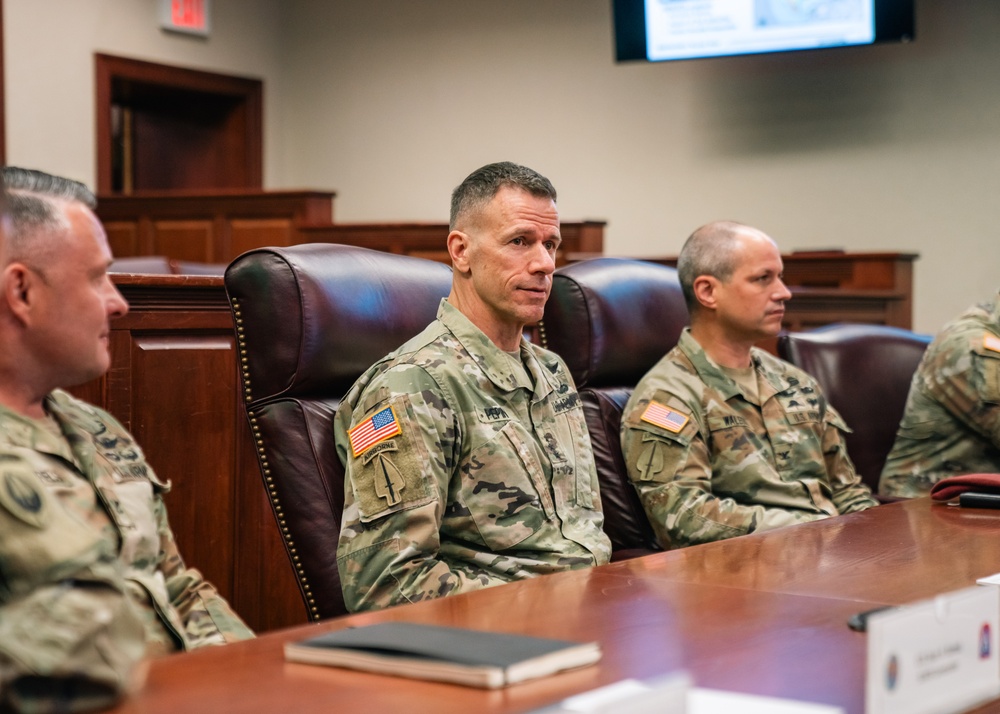 U.S. Army North Commander speaks with the 160th Special Operations Aviation Regiment