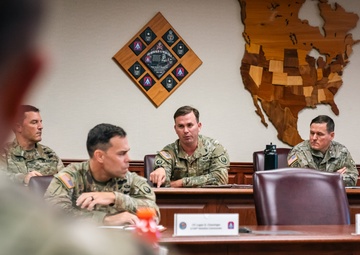U.S. Army North Commander speaks with the 160th Special Operations Aviation Regiment