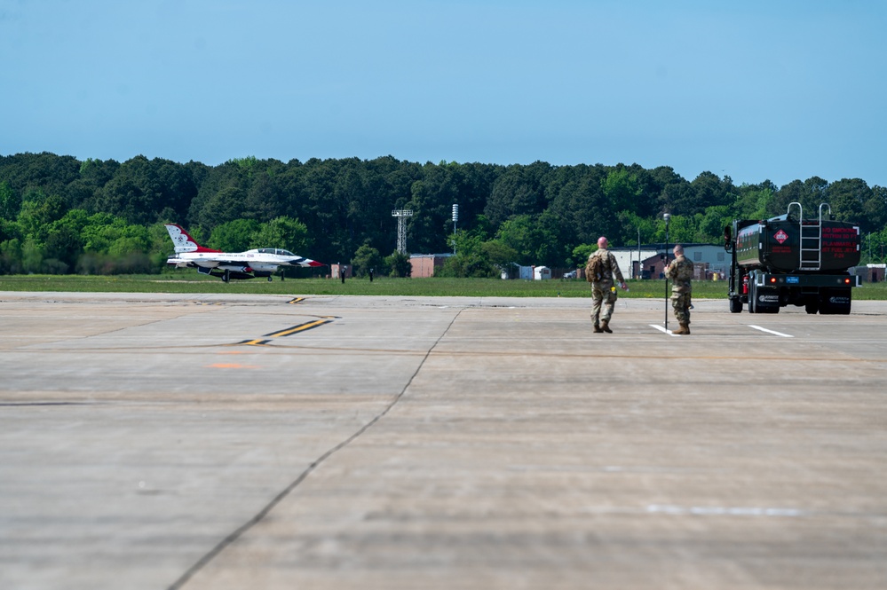 Thunderbird Touches Down for Air Power Over Hampton Roads Airshow