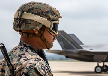 U.S. Marines fuel F-35s at Gwangju Air Base