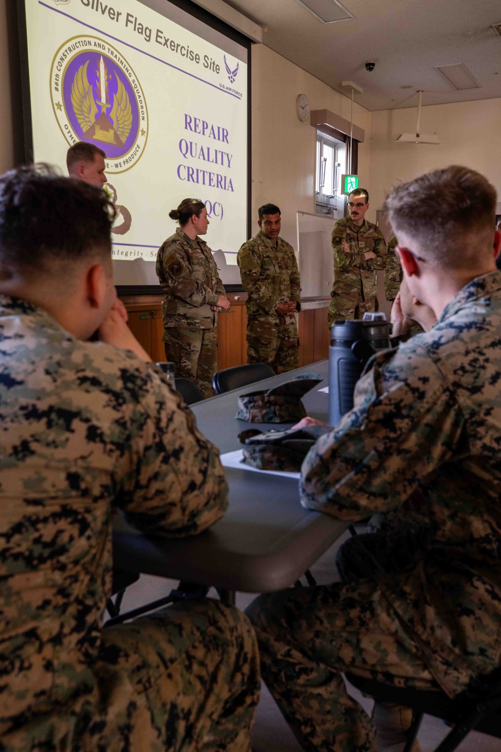 MCAS Iwakuni Marines attend an airfield damage repair class
