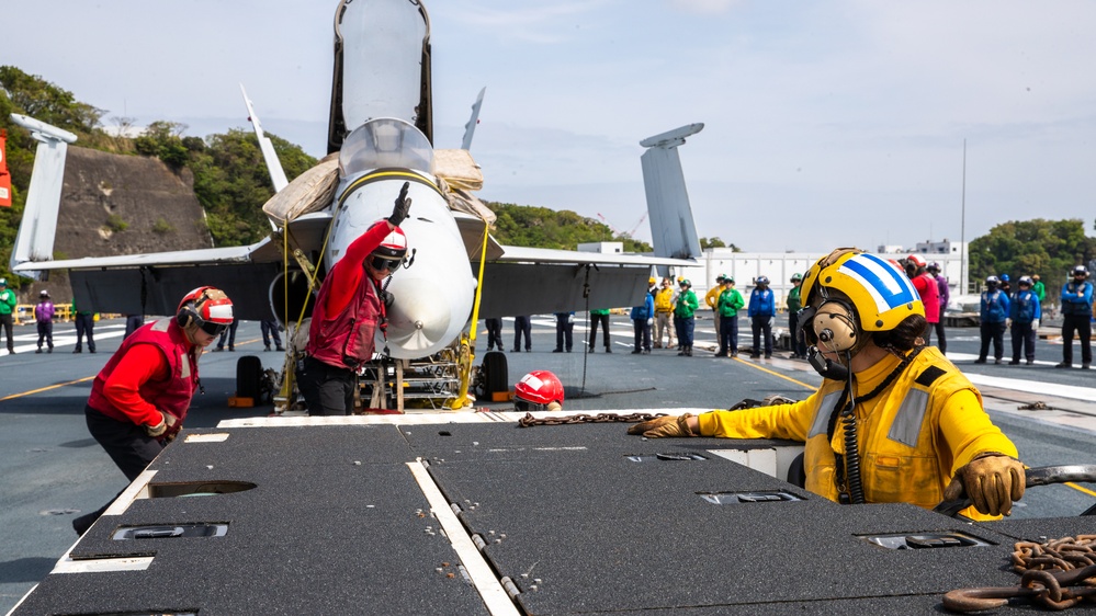 George Washington Sailors Conduct Flight Deck Drills