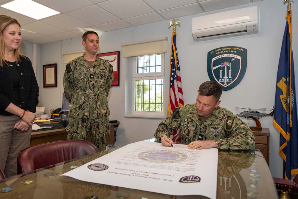 NSA Souda Bay signs National Public Safety Telecommunicators Week Proclamation