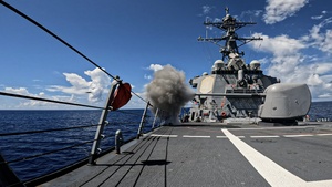 USS Ross CIWS firing