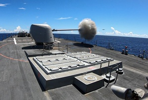 USS Ross CIWS firing